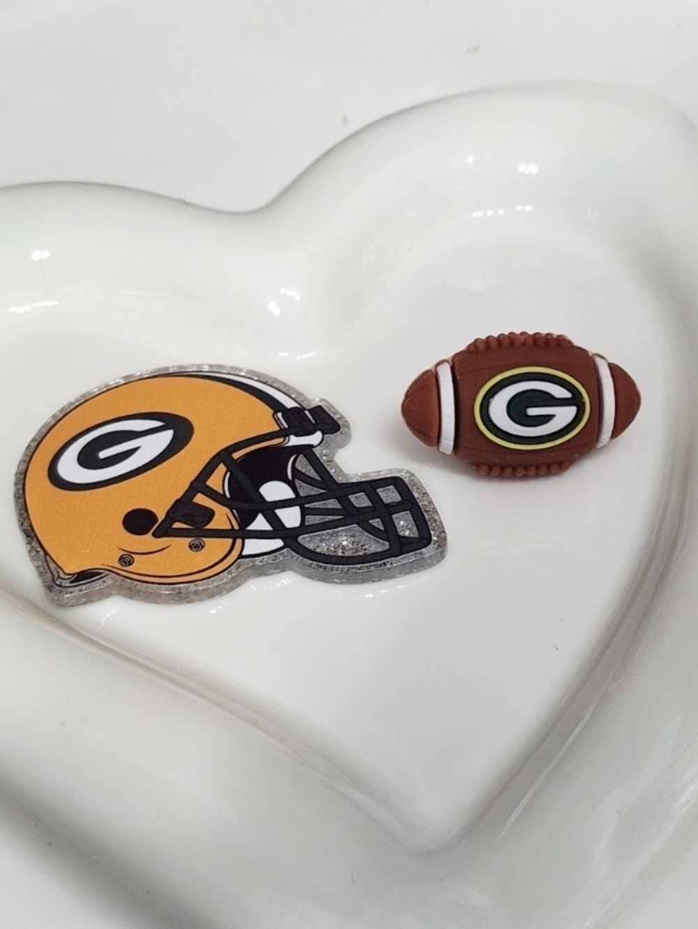 Football Flatback Focal Bead Silicone Badge Crafts Keychain Flats Planar